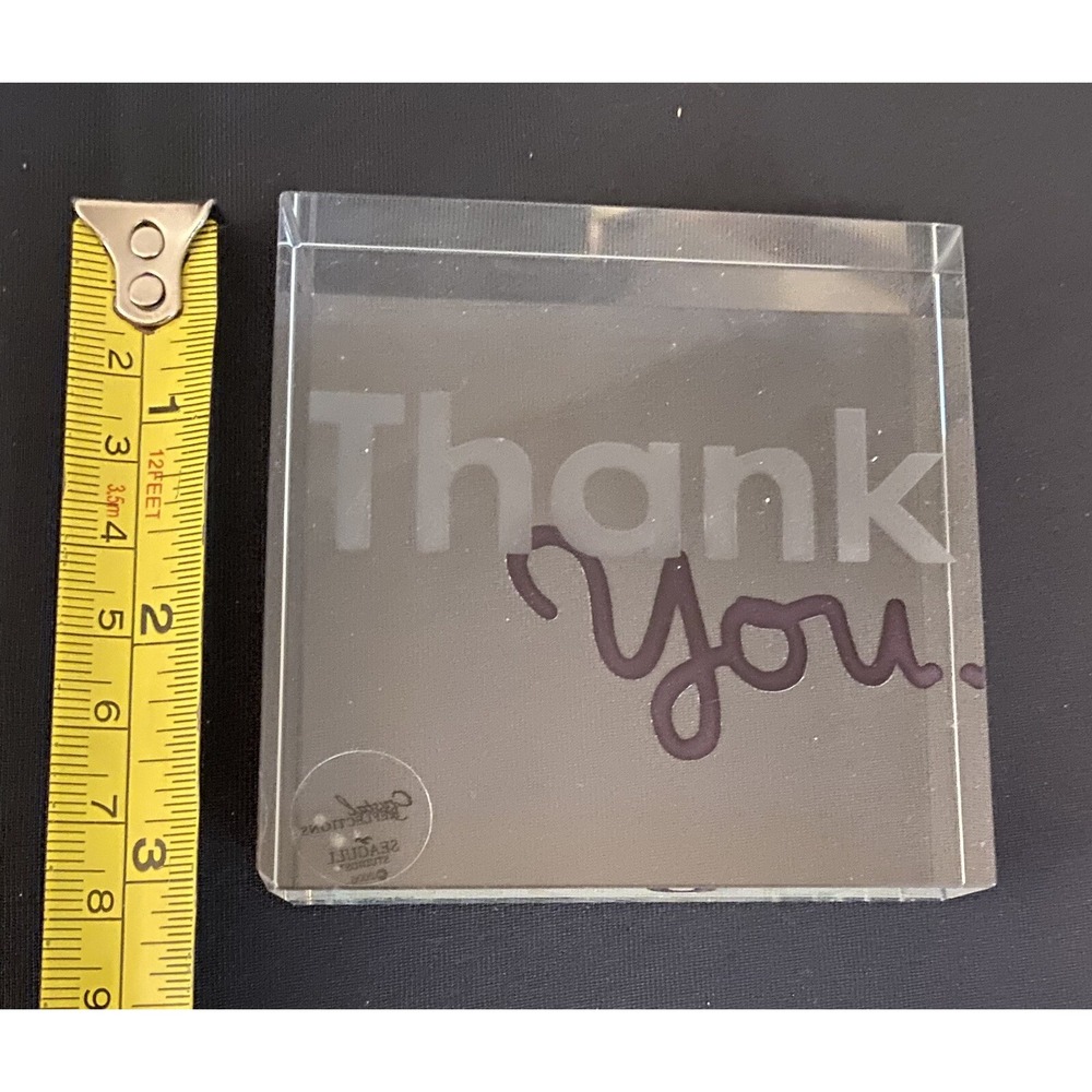Crystal Reflections Thank You Block Square Perfect Giftable Pre-owned 3x3